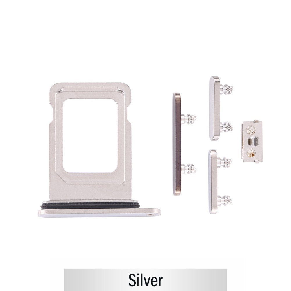 Single SIM Card Tray and Side Button for iPhone 12 Pro / 12 Pro Max-Silver Single SIM Card Tray and Side Button for iPhone 12 Pro / 12 Pro Max-Silver